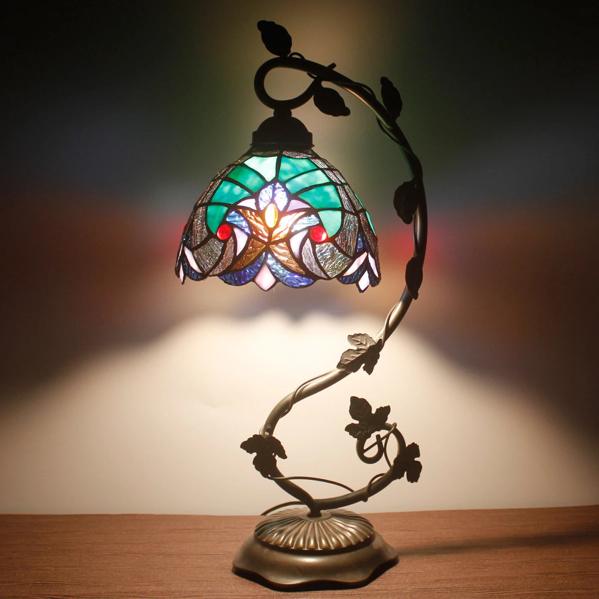 Stained Glass Lamp Tiffany Style Bedside Table Lamp Reading
