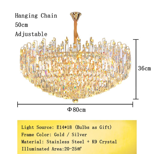 Modern Crystal Luxury Ceiling Chandeliers 2024 New Home Decoration LED