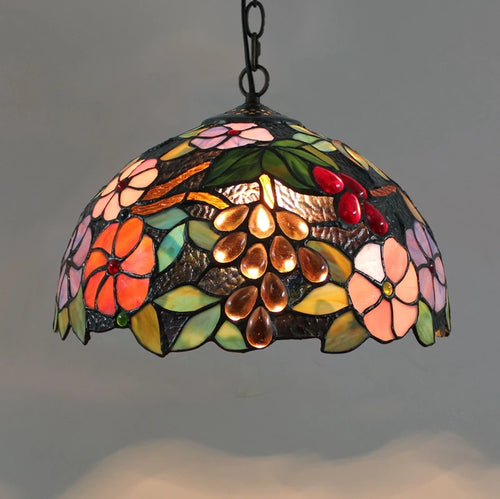 Retro Tiffany Pendant Lamp Led Colorful Stained Glass Pendant Lights