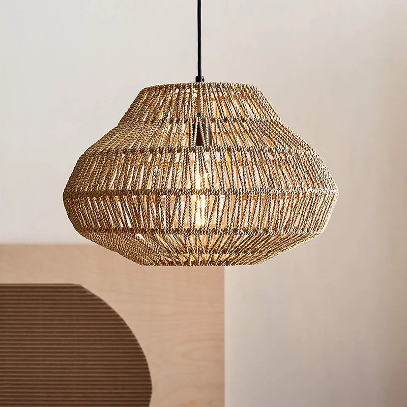 Australia-style restaurant chandelier handmade natural woven rattan