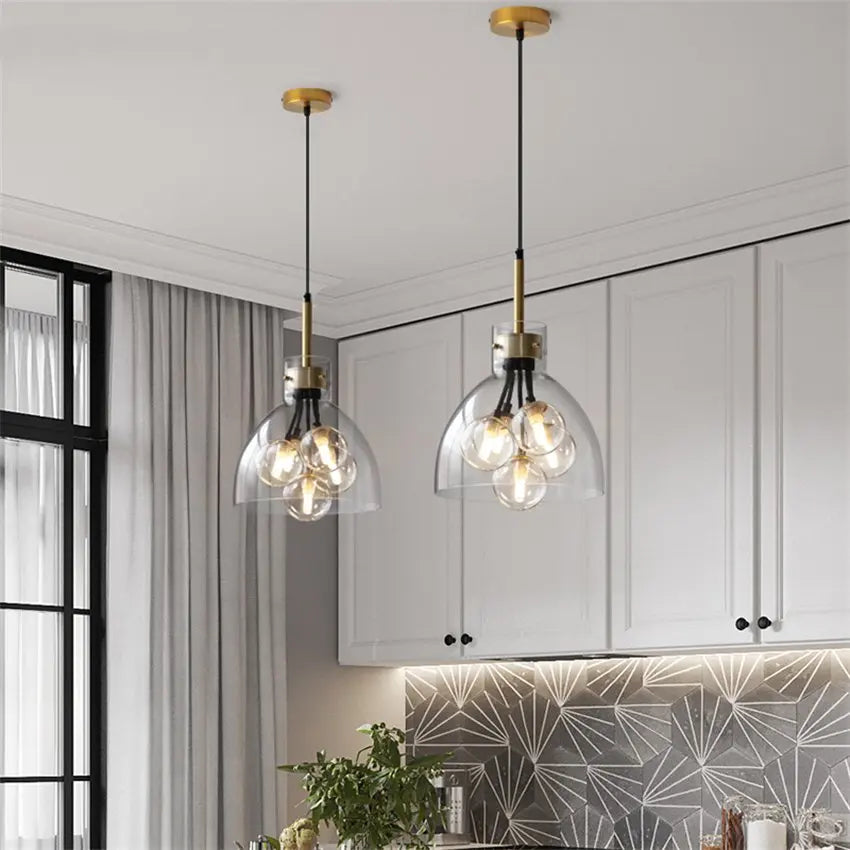 Luxury glass ball Bubble pendant lights bedroom dining room lamp