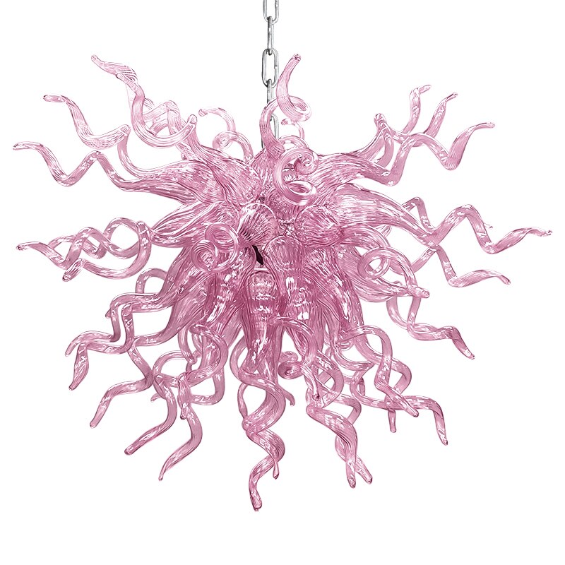 Pink Art Glass Chandelier - Soft Gentle Chandelier