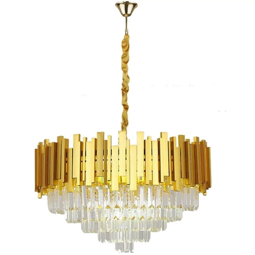 Modern Large Crystal Ceiling Light Gold Pendant Chandelier Lamp