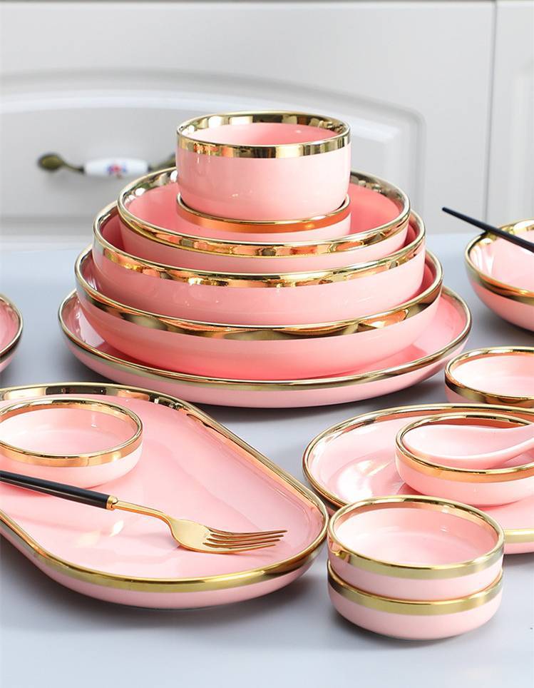 Pink Ceramics Tableware Set