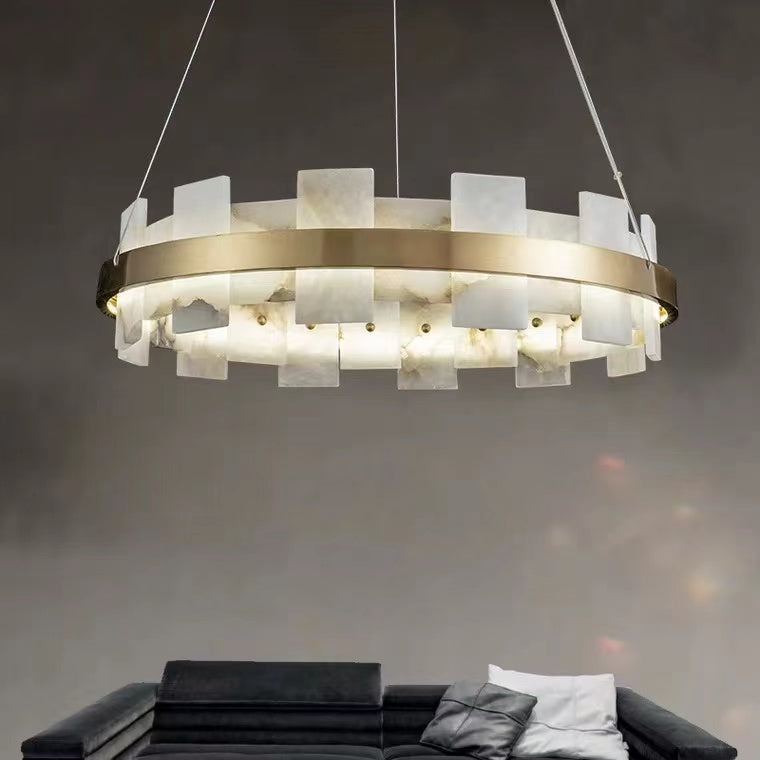 Modern Round Marble Chandelier