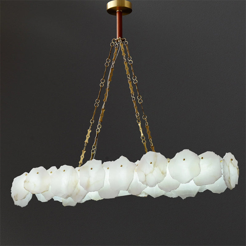 Marble Modern Snowflake Linear Chandelier