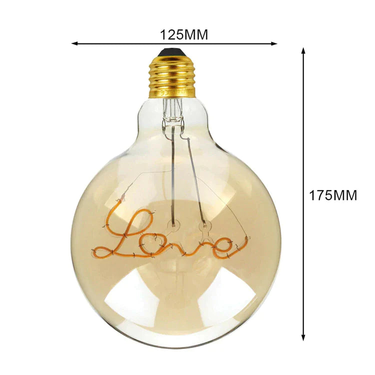 LED Soft Light G125 E27 Love 4W Filament Glass Retro Warm White