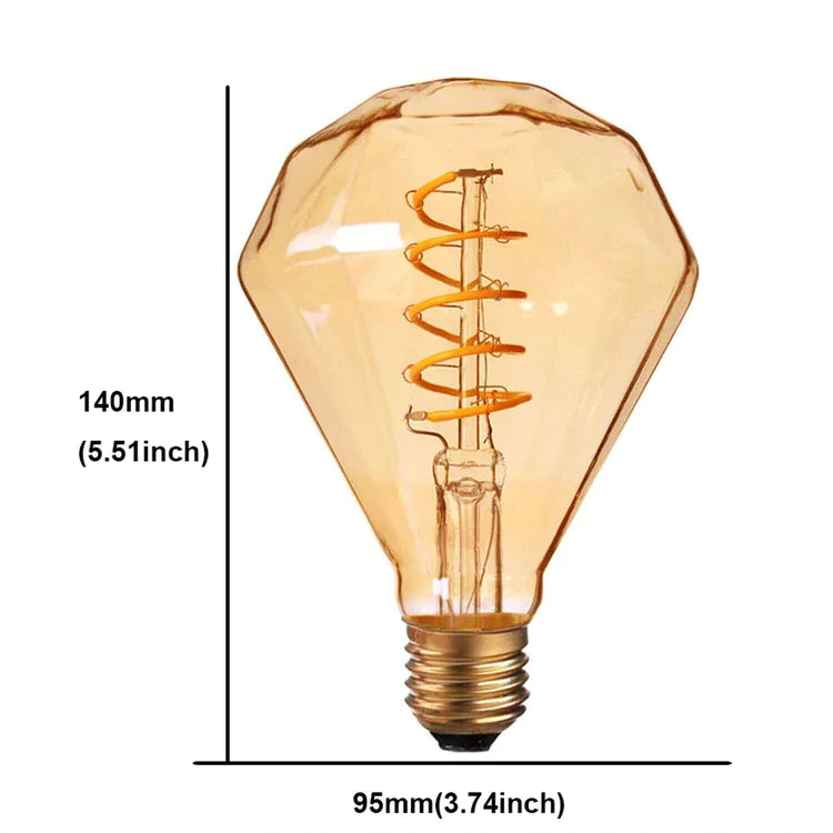 LED Soft Light Dimond E27 4W Filament Glass Warm White