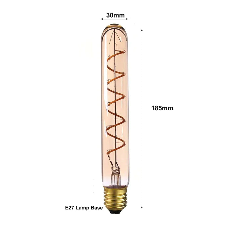 LED E27 T185 4W Non Dimmable Filament Glass Warm White