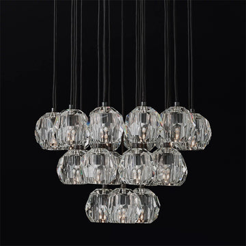 Bille De Crystal Ball Cluster Chandelier 24"