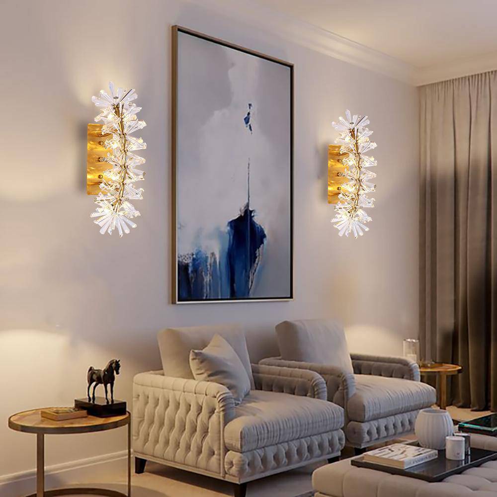 Lona Clear Crystal Wall Sconce, Modern Wall Lamp