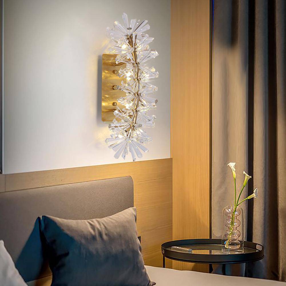 Lona Clear Crystal Wall Sconce, Modern Wall Lamp