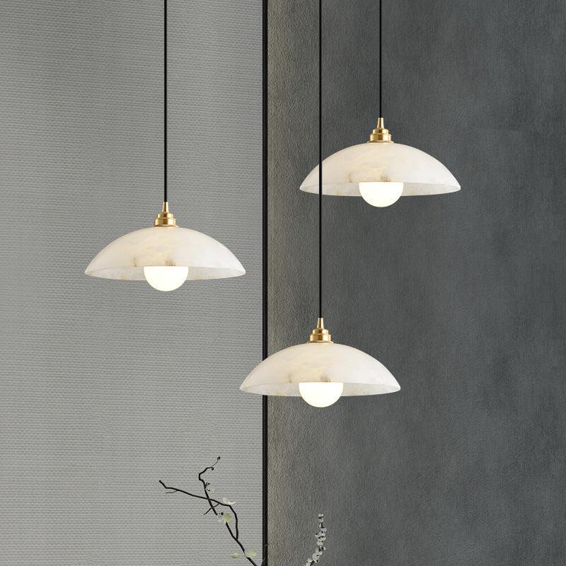 Mona Alabaster Dome Pendant Light, Cord Adjustable Hanging Lights