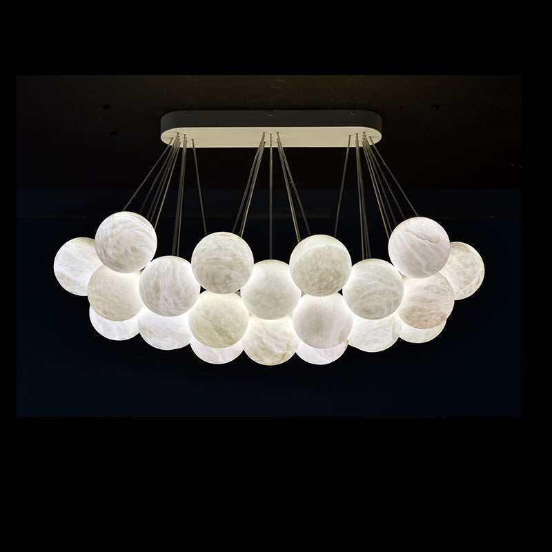 Aria 27-Alabaster Ball Chandelier for Timeless Luxury