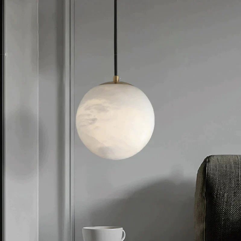 Alabaster Sphere Pendant Light, Modern Pendant Light Kitchen Island Lighting