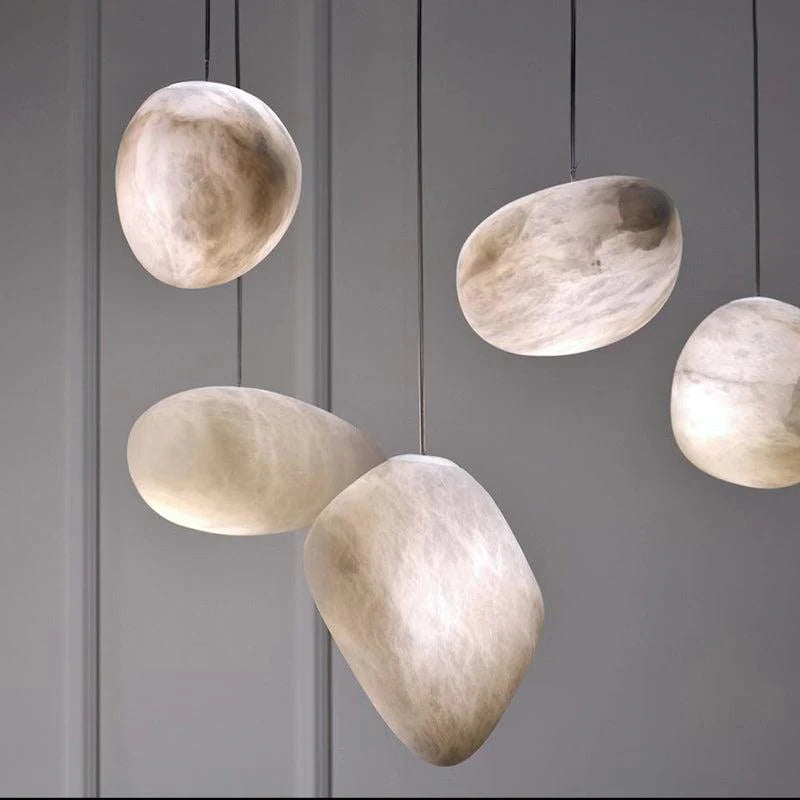 Aura Handcrafted Alabaster Pendant Light, Natural Stone Pendant