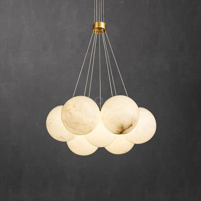 Modern Pearl Alabaster Ball Pendant Light