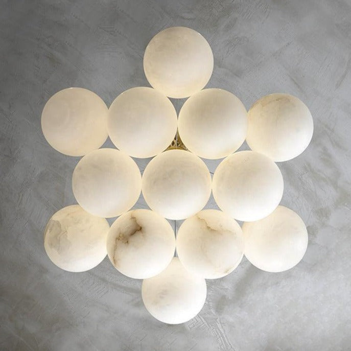 Modern Pearl Alabaster Ball Pendant Light