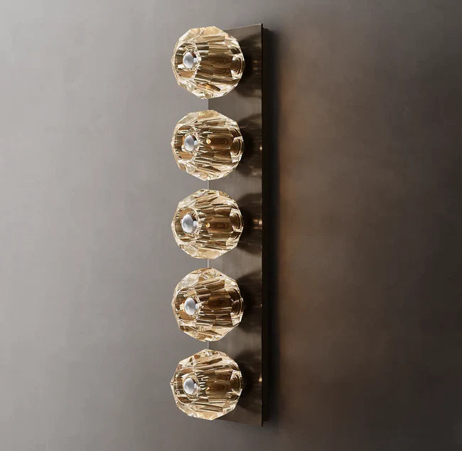 Bellanca Modern Crystal Ball Glass Grand Linear Wall Sconce