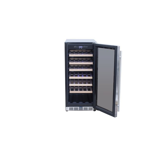 TrueFlame 15-Inch 3.2 Cu. Ft. Outdoor Rated Single Zone Wine Cooler (TF-RFR-15W)