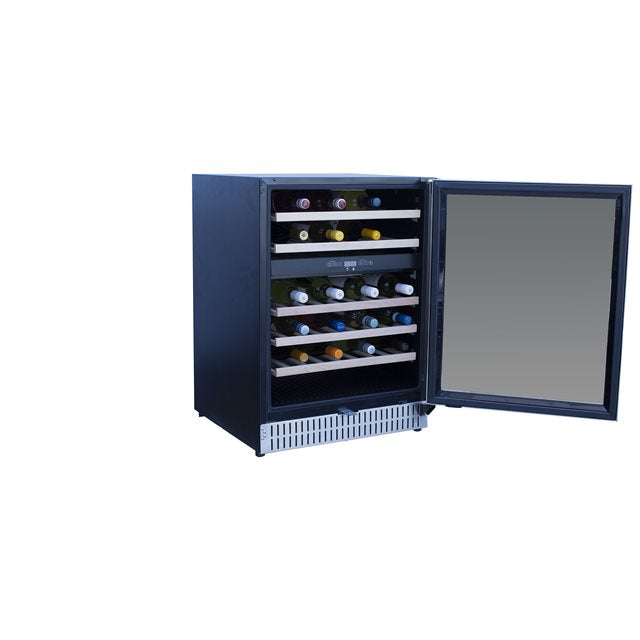 TrueFlame 24-Inch 5.3 Cu. Ft. Outdoor Rated Dual Zone Wine Cooler (TF-RFR-24WD)
