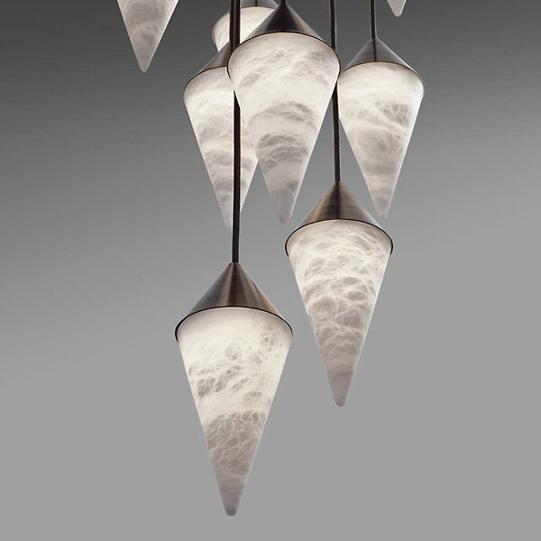 Serena Alabaster Contemporary Alabaster Cone Chandelier