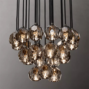 Bille De Crystal Ball Cluster Chandelier 24"