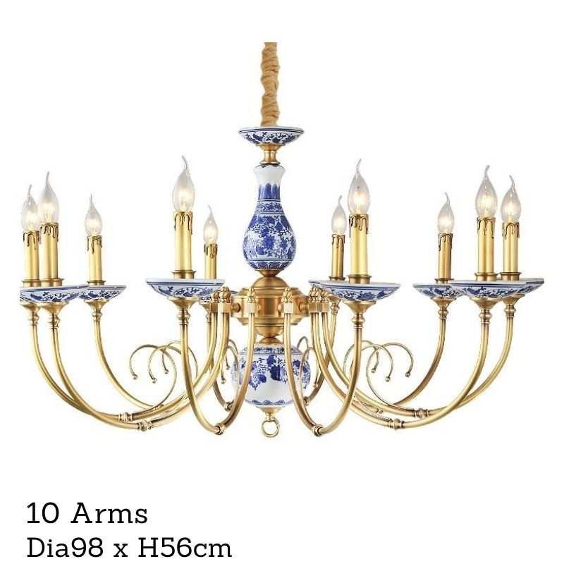 Royal Blue & White Porcelain Chandelier