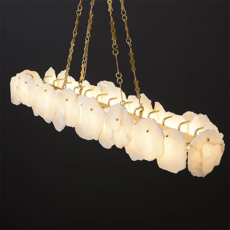 Marble Modern Snowflake Linear Chandelier