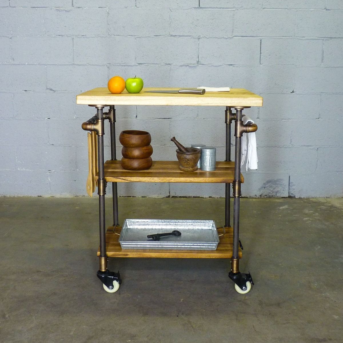 Three Tier Wooden Kitchen Island