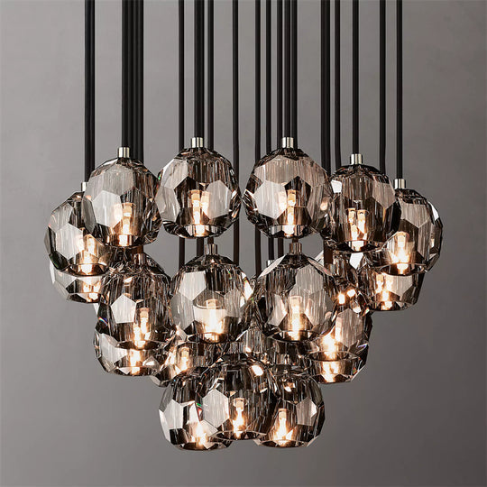 Bille De Crystal Ball Cluster Chandelier 24"