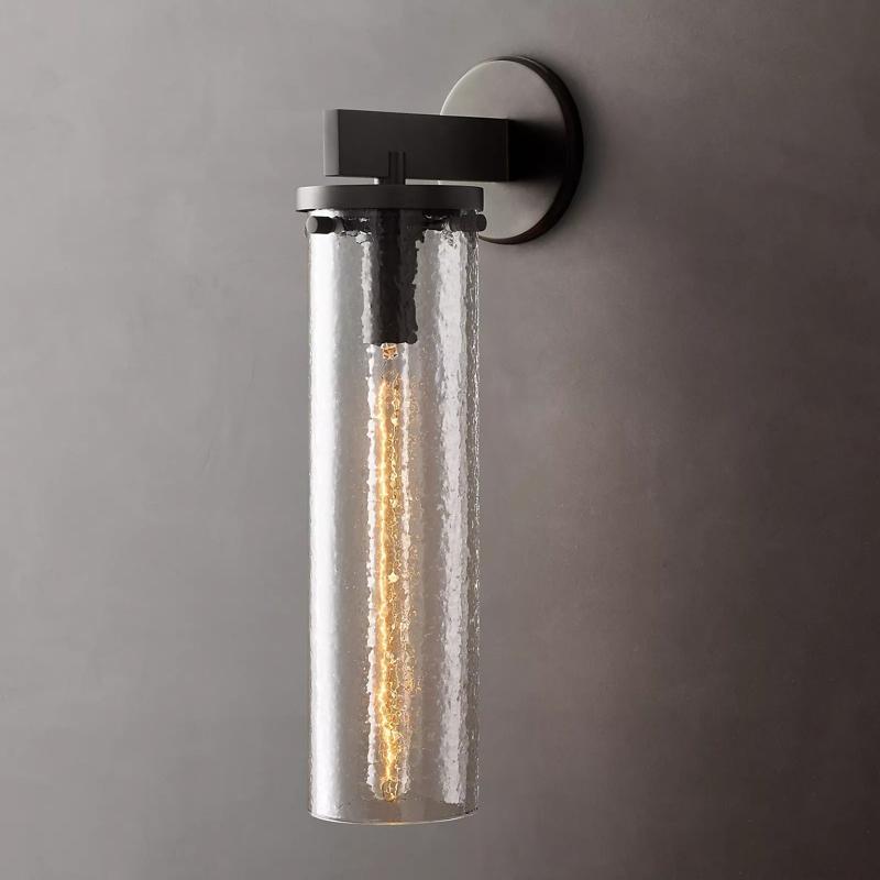 Brucee Clear Glass Cylindrical Wall Sconce