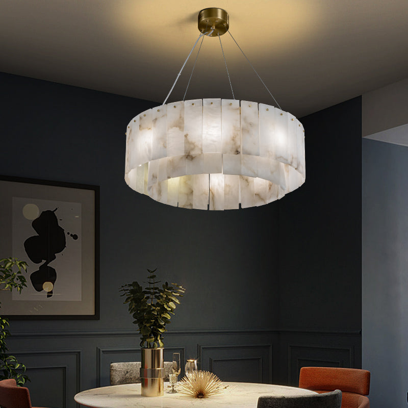 Victoria Alabaster Modern Round Chandelier For Living Room