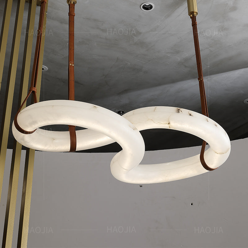 Oslo Designer Inspired Contemporary Nordic Alabaster Chandelier Light