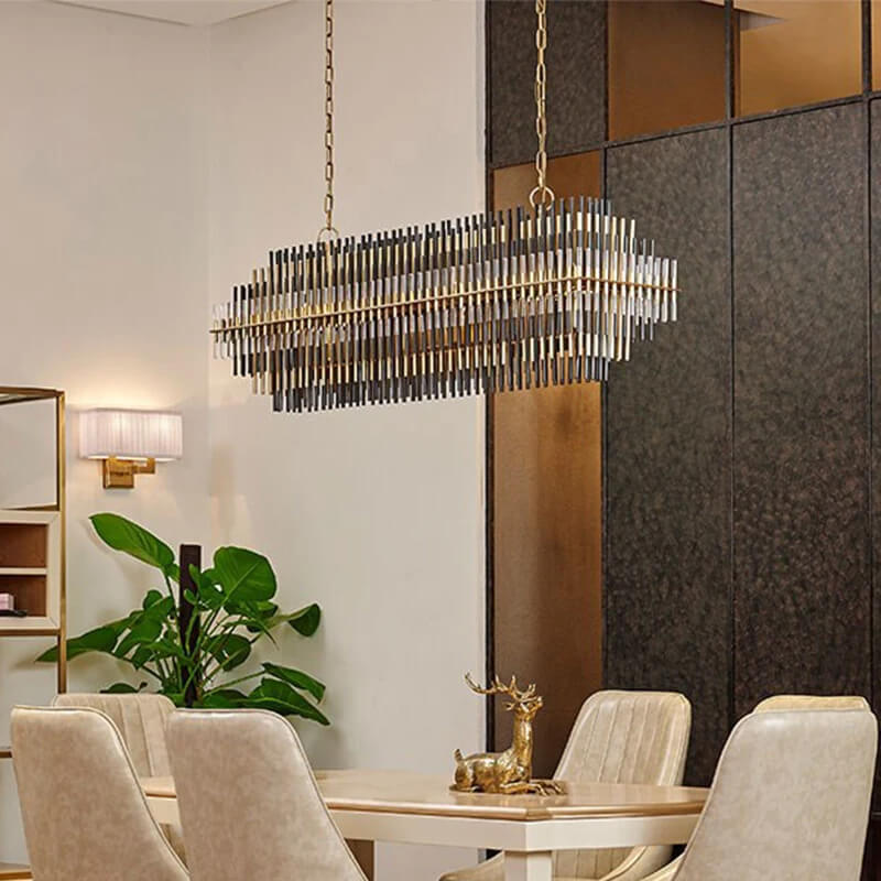 Modern Iron Chain Rectangle Chandelier