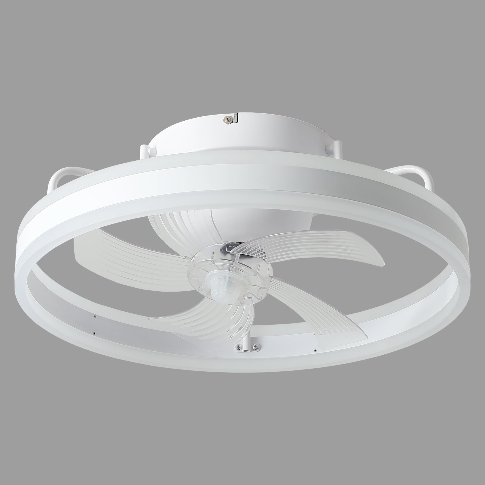 360 ° Shake your head Ceiling Fans with Lights With Remote, Small Black Ceiling Fan with Dimming for Bedroom（White)