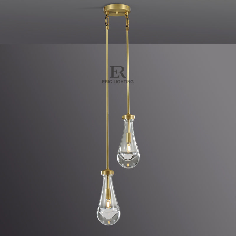 Raindrop De Round Chandelier 2-Lights D 5"