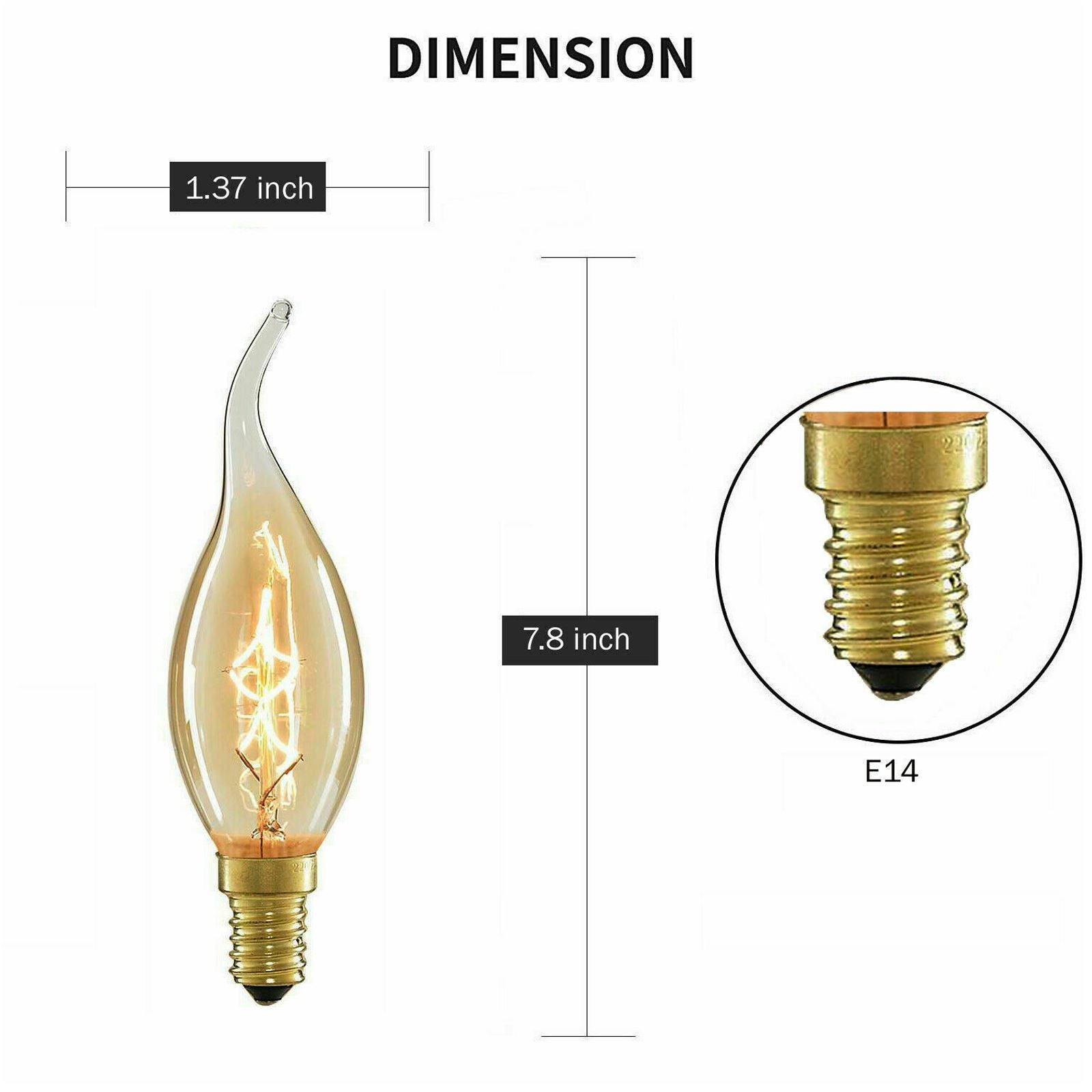 E14 Candle Style Light Bulb