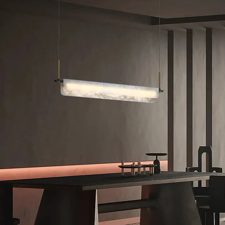 Modern Alabaster Linear Pendant Chandelier