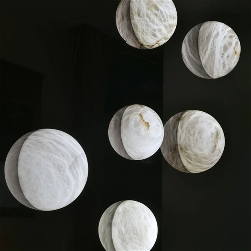 Alabaster Half Moon Wall Sconce