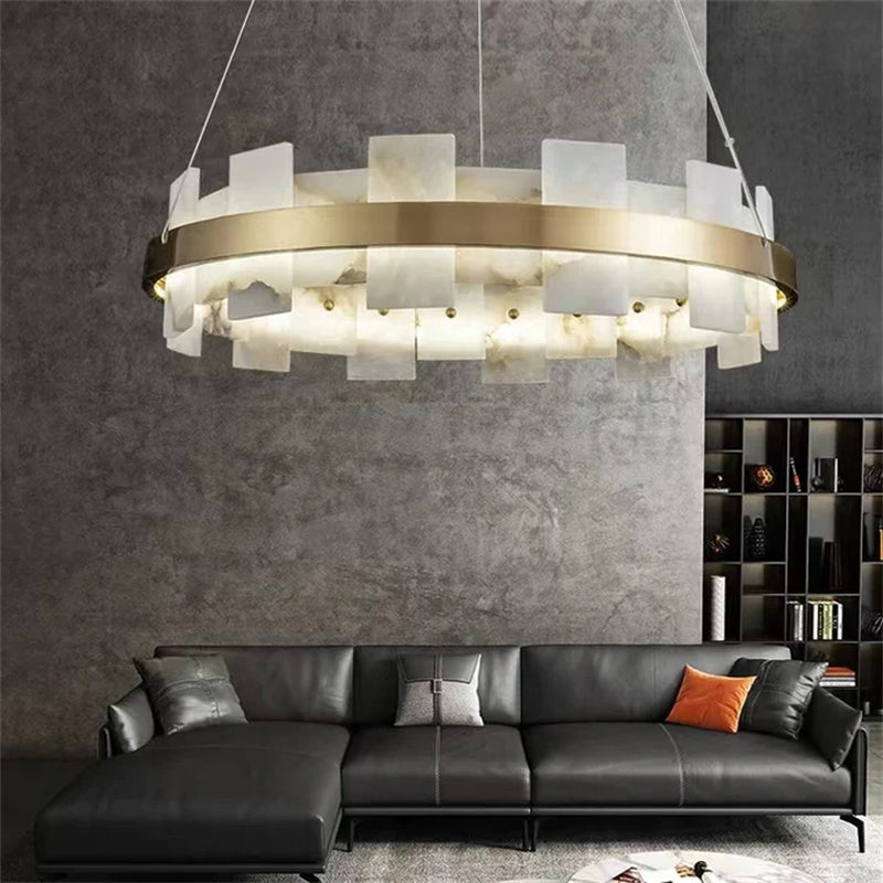 Modern Round Marble Chandelier