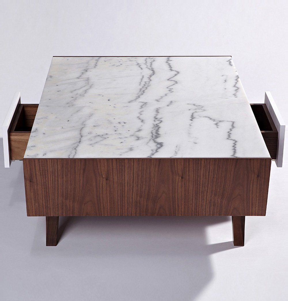 Vera - Wood & Marble Coffee Table