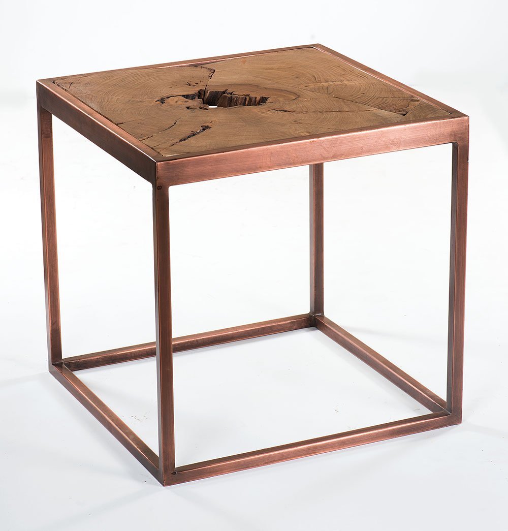 Taula - Side Table with Copper Base