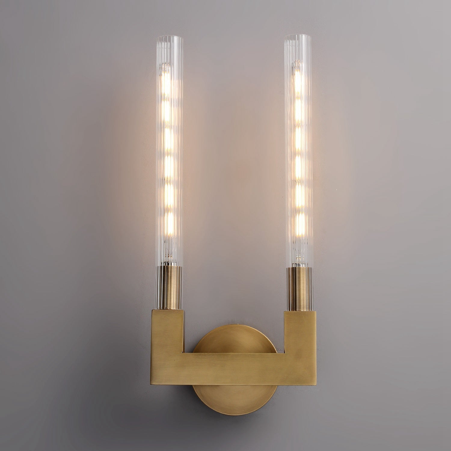 Industrial Sconce, Double Glass Wall Sconces with Glass, Candlestick Wall Lights for Living Room