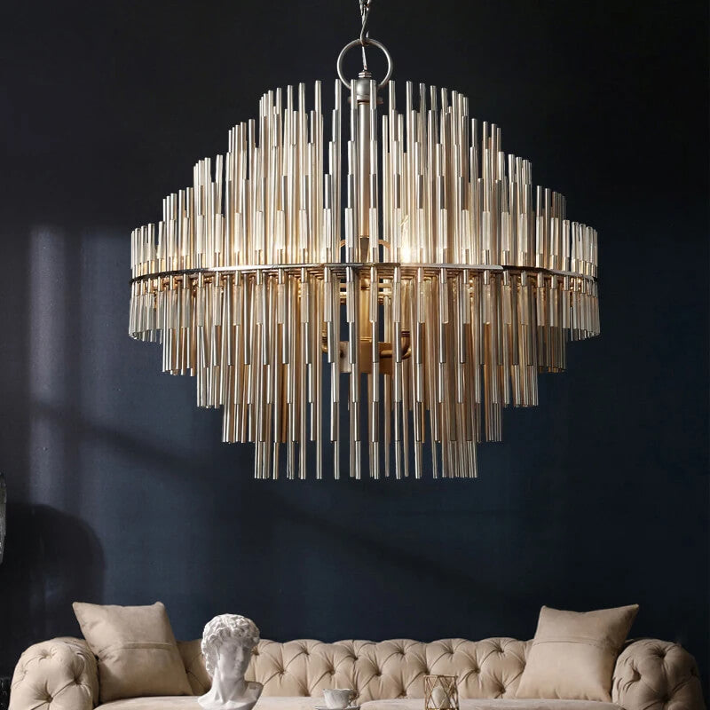 Modern Iron Chain Rectangle Chandelier