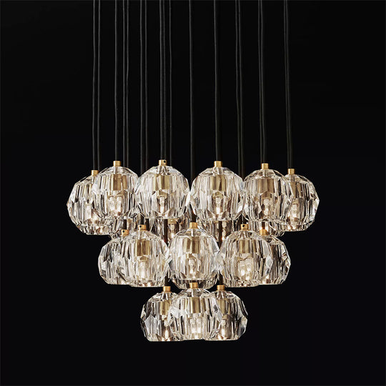 Bille De Crystal Ball Cluster Chandelier 24"