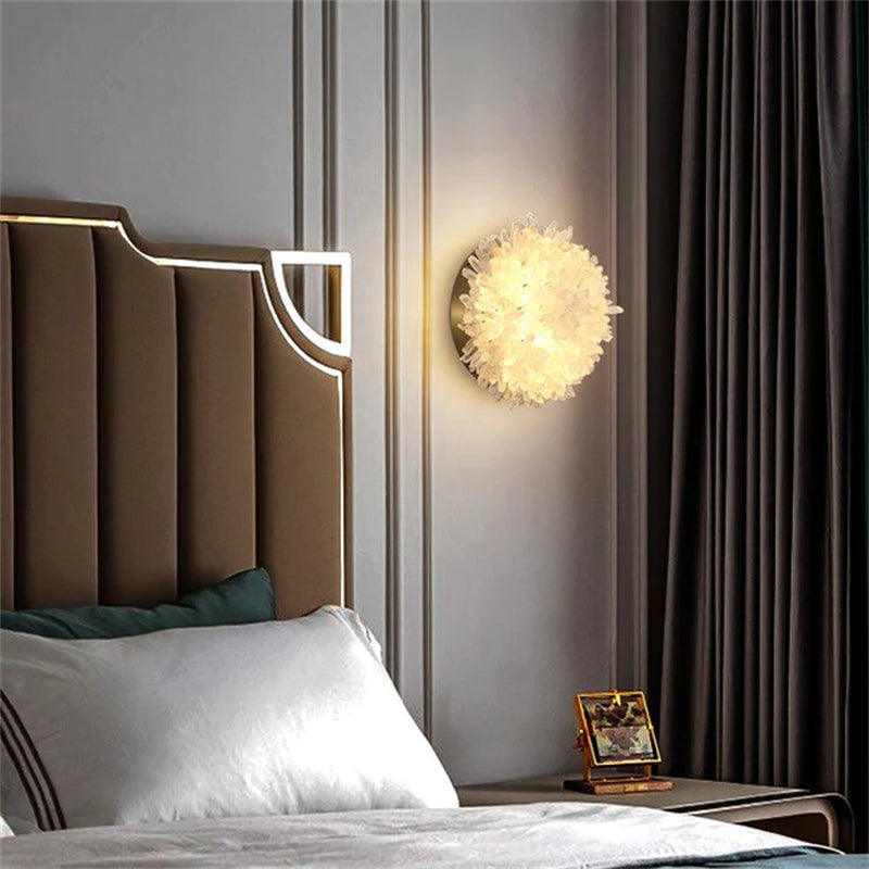 Mamie Rock Crystal Wall Sconce for Bedroom