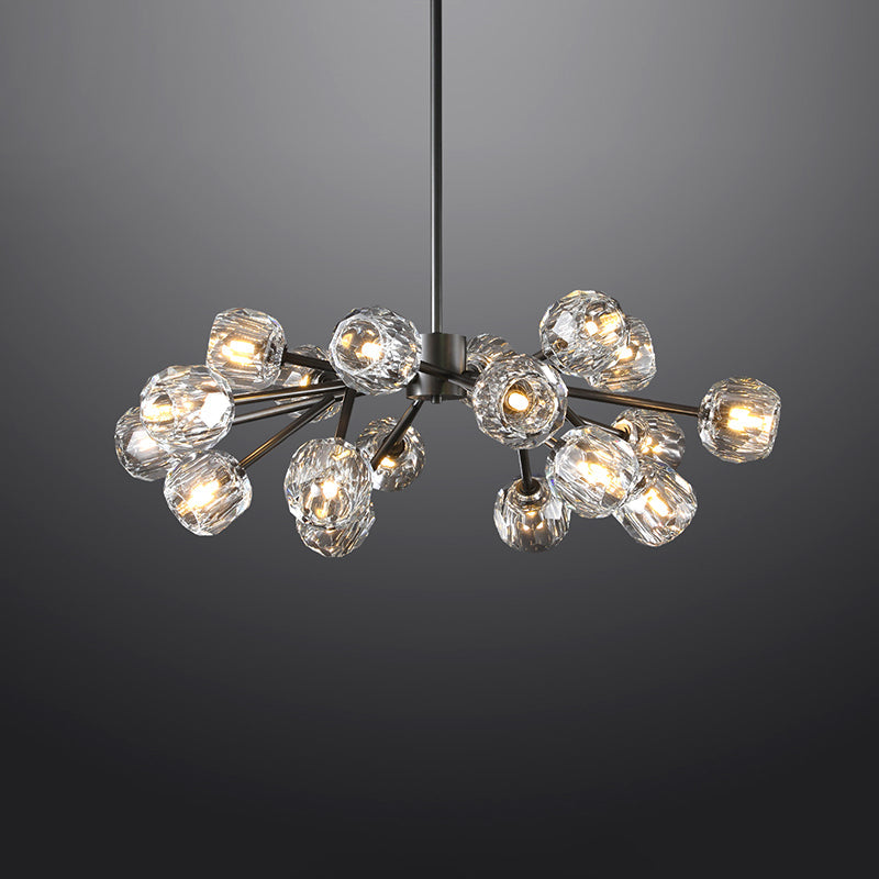 Bille De Crystal Ball Round Chandelier 36"