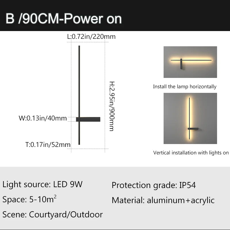 Modern Long Wall Outdoor Light