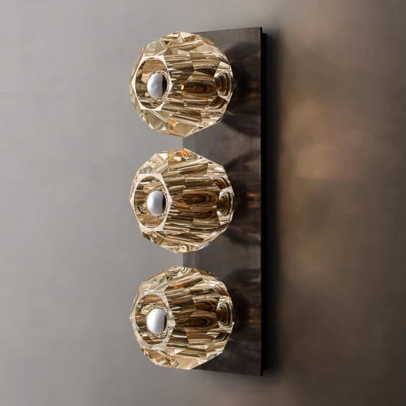 Bellanca Modern Crystal Ball Glass Linear Wall Sconce